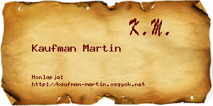 Kaufman Martin névjegykártya