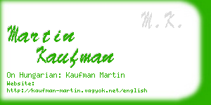 martin kaufman business card